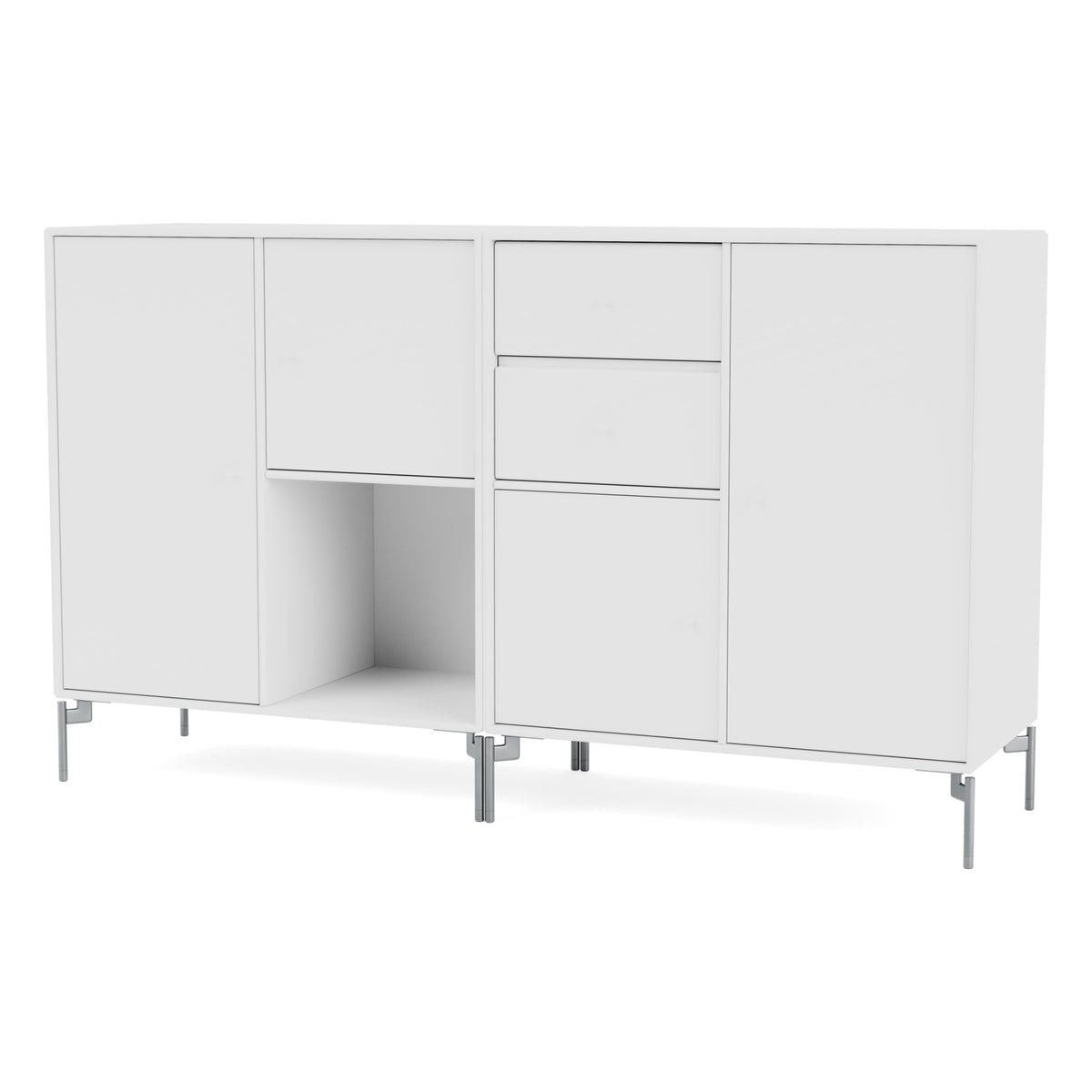 Montana COUPLE skjenk – New White, bein – matt krom