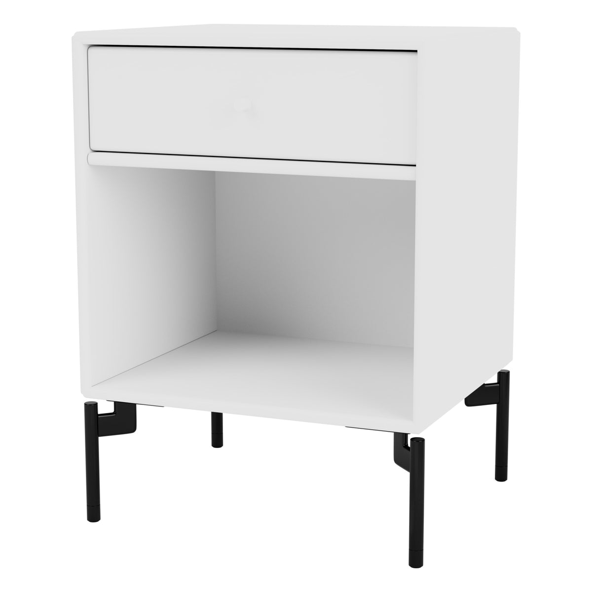 Montana DREAM nattbord – New White, bein – svart