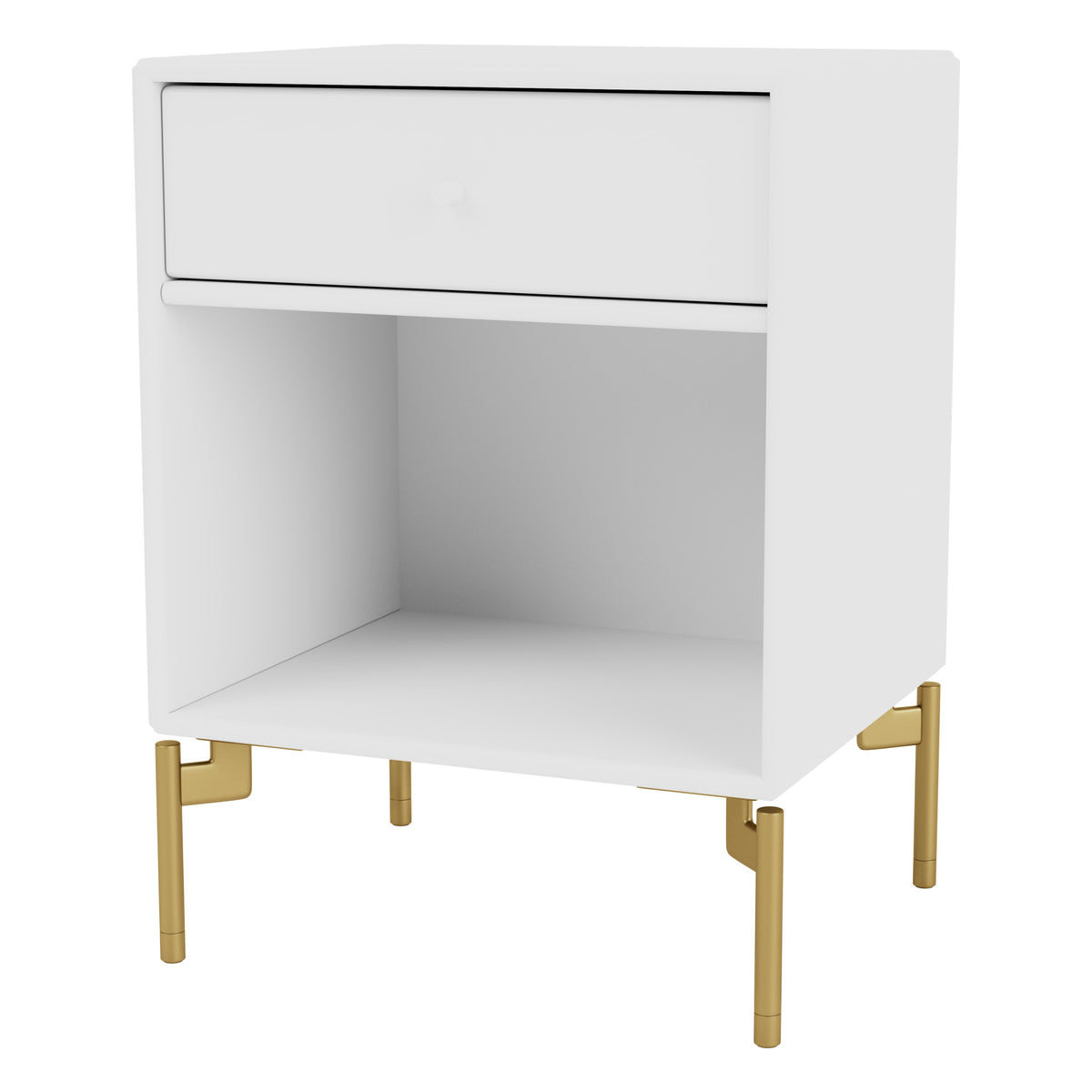 Montana DREAM nattbord – New White, bein – messing