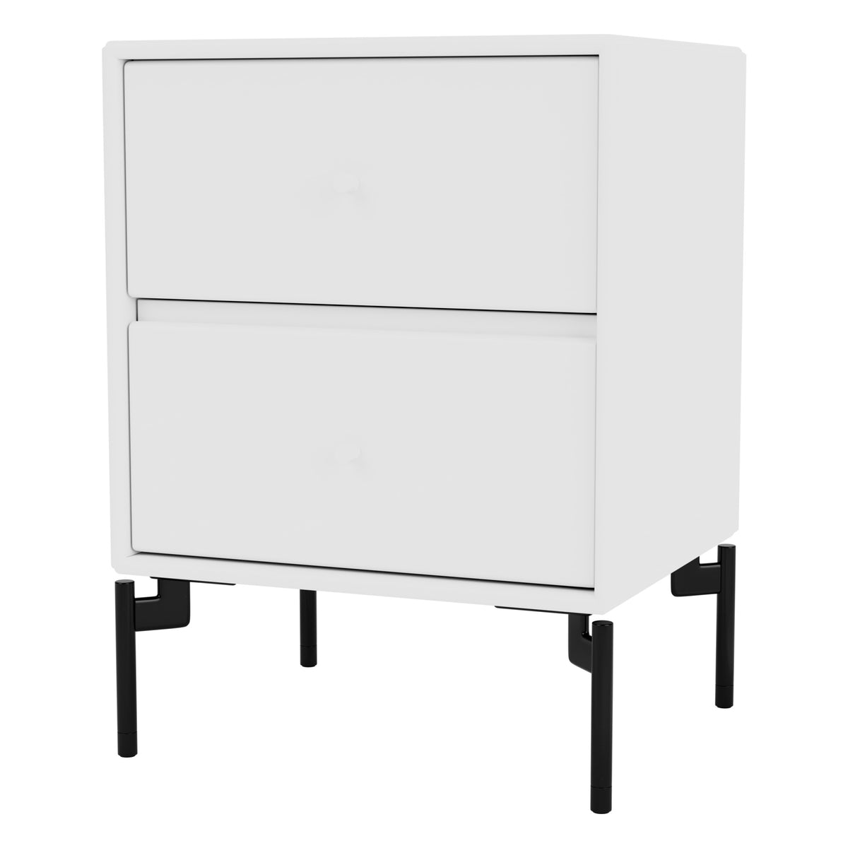 Montana DRIFT nattbord – New White, bein – svart