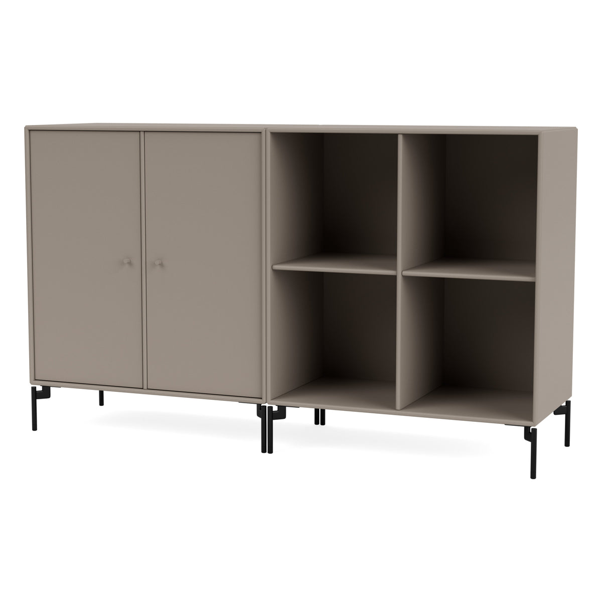 Montana PAIR skjenk – Truffle, bein – svart