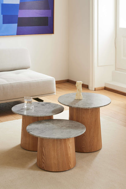 Fredericia Niveau Coffee Table Ø45 cm. Velg treverk og bordplate