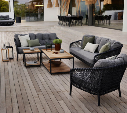 Cane-line Ocean Large 3-seter sofa, dark grey Soft Rope – miljøbilde 2