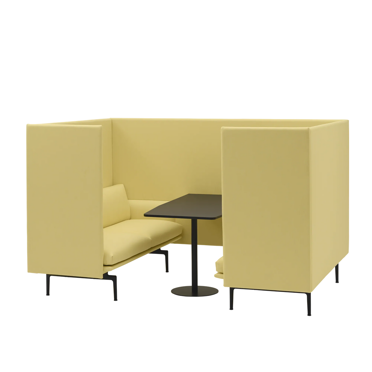 Muuto Outline Highback Cabin med bord 120 2-seter