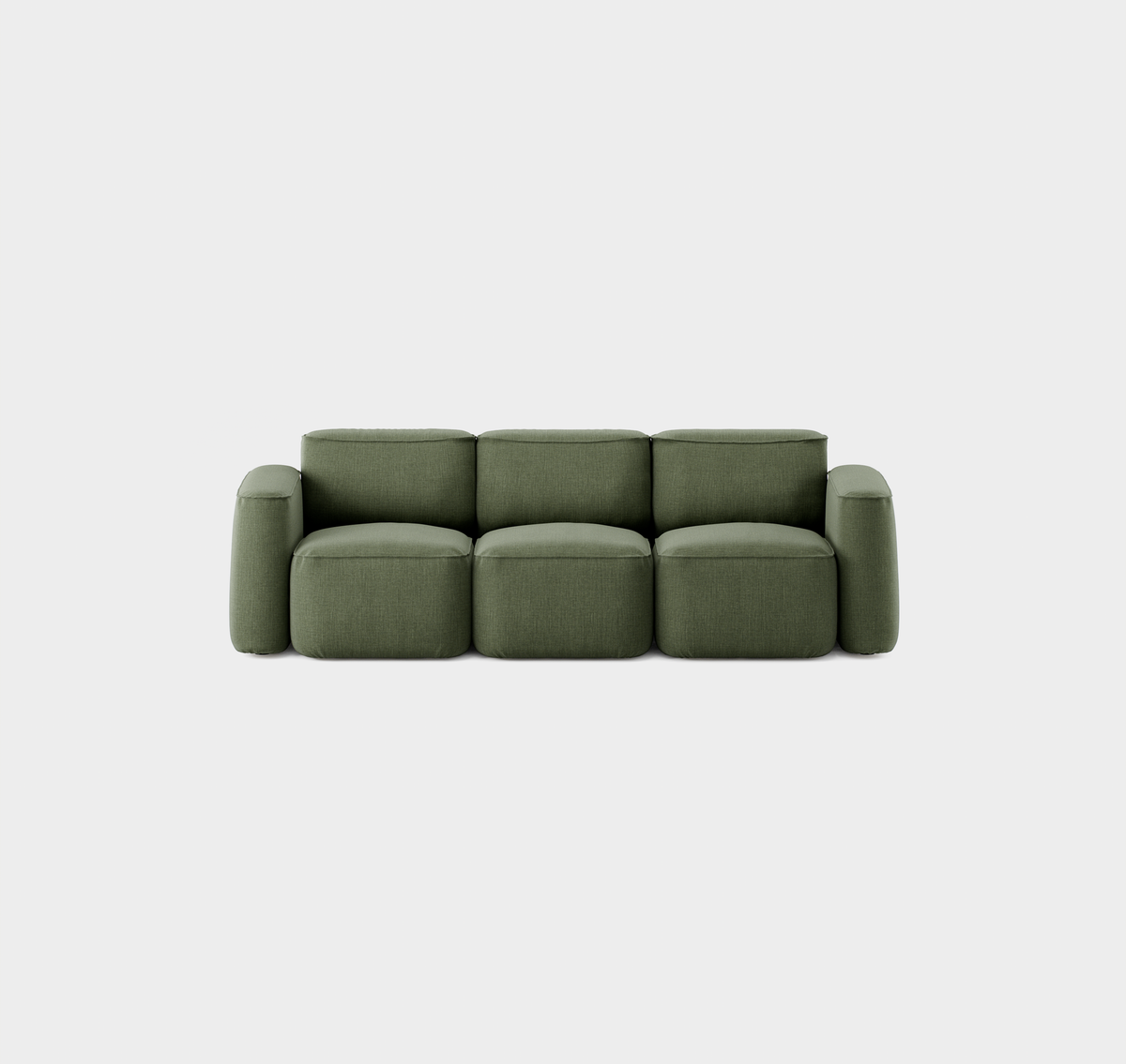 Massproductions Patch 3-seter Slim sofa – Romo Linara 100 Tarragon