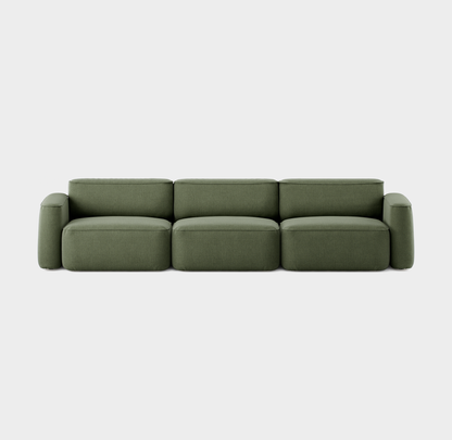 Massproductions Patch 3-seter sofa – Romo Linara 100 Tarragon