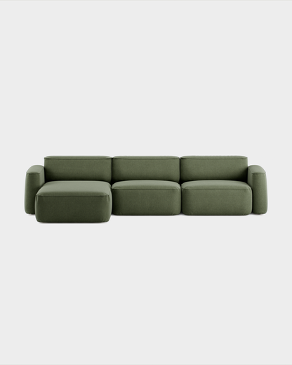 Massproductions Patch Config. B sofa – Romo Linara 100 Tarragon