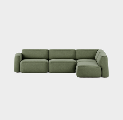 Massproductions Patch Config. C sofa – Romo Linara 100 Tarragon