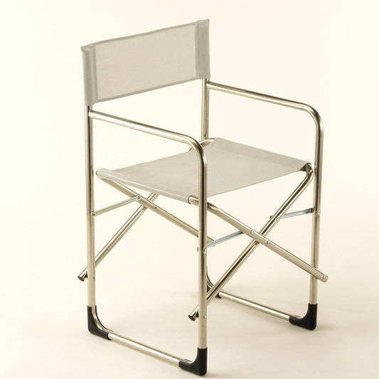Fiam Regista utestoler. Beige texfil med aluminium ramme. Sammenleggbar. Bestillingsvare.