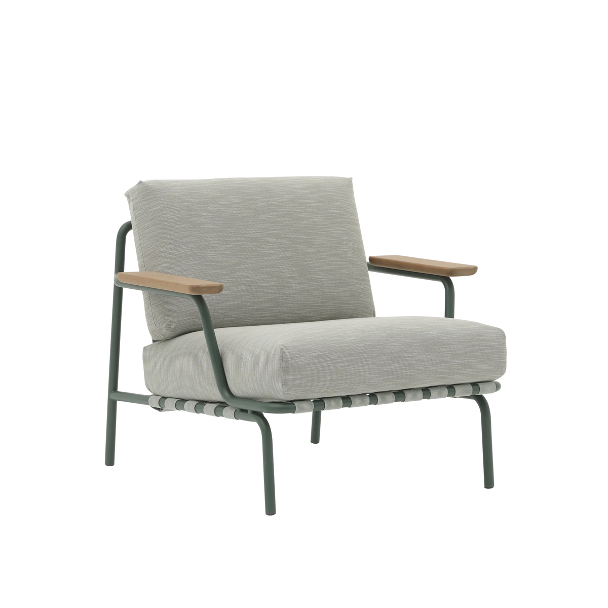 Muuto Settle utendørs lenestol med armlener. Velg tekstil