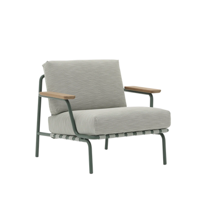 Muuto Settle utendørs lenestol med armlener. Velg tekstil