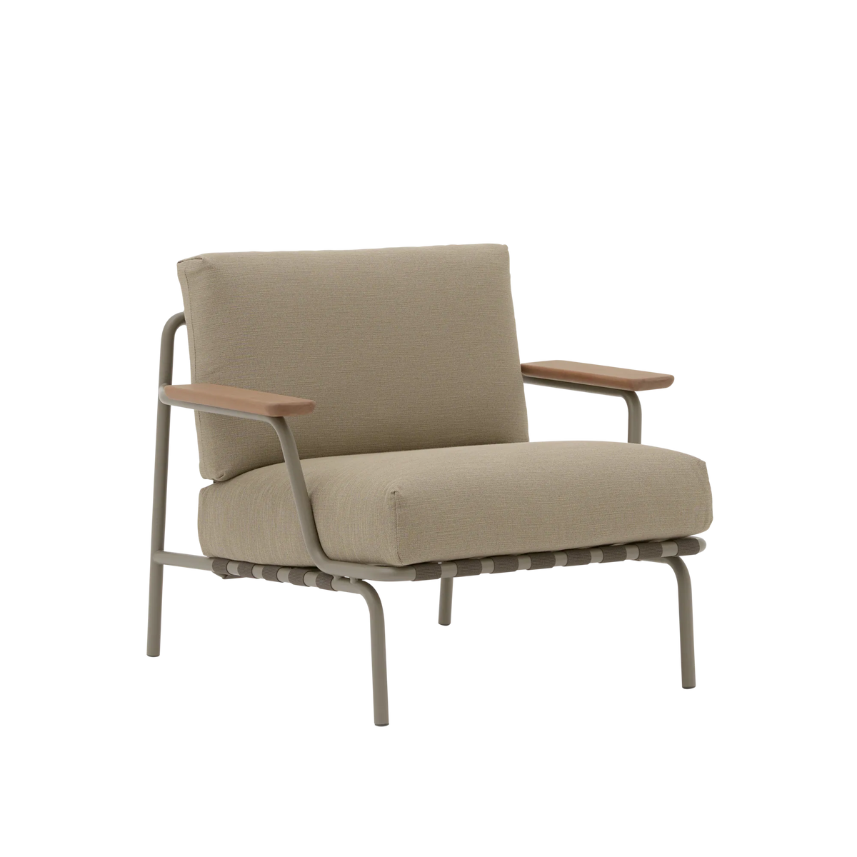 Muuto Settle utendørs lenestol med armlener. Velg tekstil