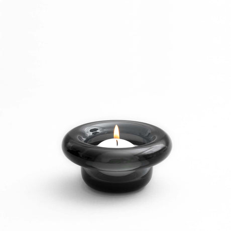 Nedre Foss Sirkel telysholder, mørk grå.