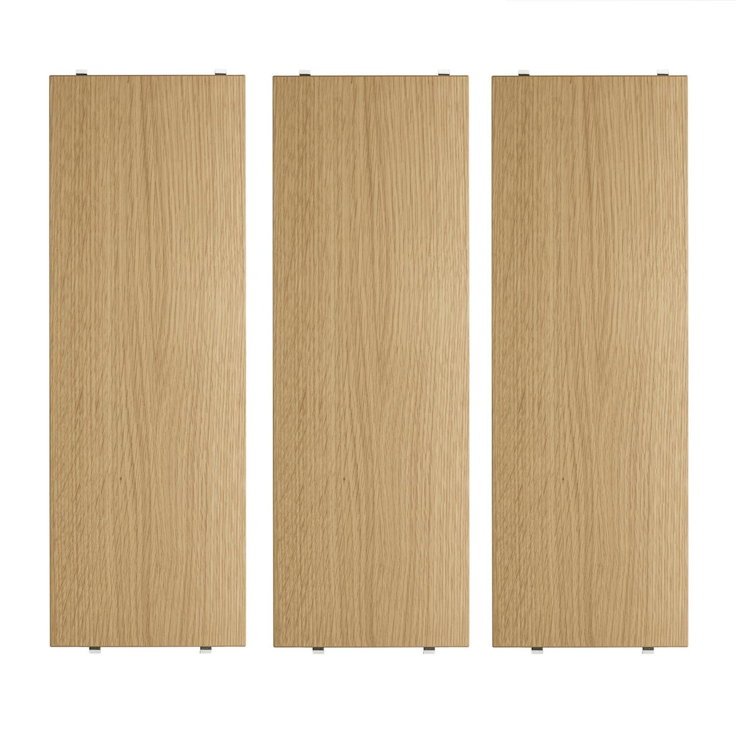 String hyllepakke. 3.pk hyller 78 x 20 cm, i eik. Bestillingsvare.