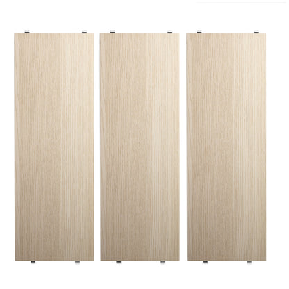 String hyllepakke. 3.pk hyller 78 x 20 cm, i ask. Bestillingsvare.