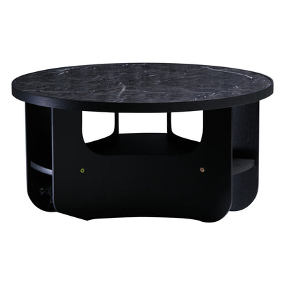 Sibast Vido sofabord – Svart ask, lakkert, Marmor Black Marquina