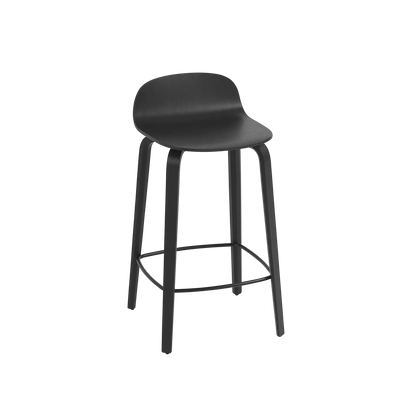 Muuto Visu Counter Stool barkrakk H65 med trebein, uten polstring. Velg sete og glidere
