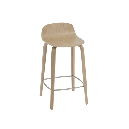 Muuto Visu Counter Stool barkrakk H65 med trebein, polstret. Velg tekstil