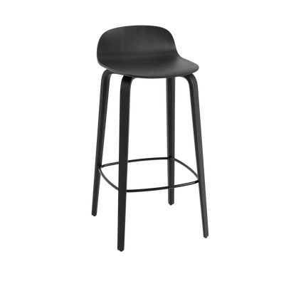 Muuto Visu Bar Stool barstol H75 med trebein, uten polstring. Velg sete og glidere
