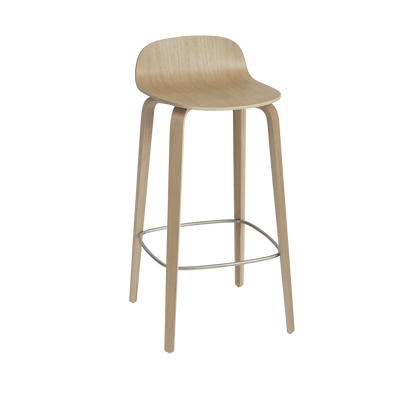 Muuto Visu Bar Stool barstol H75 med trebein, uten polstring. Velg sete og glidere