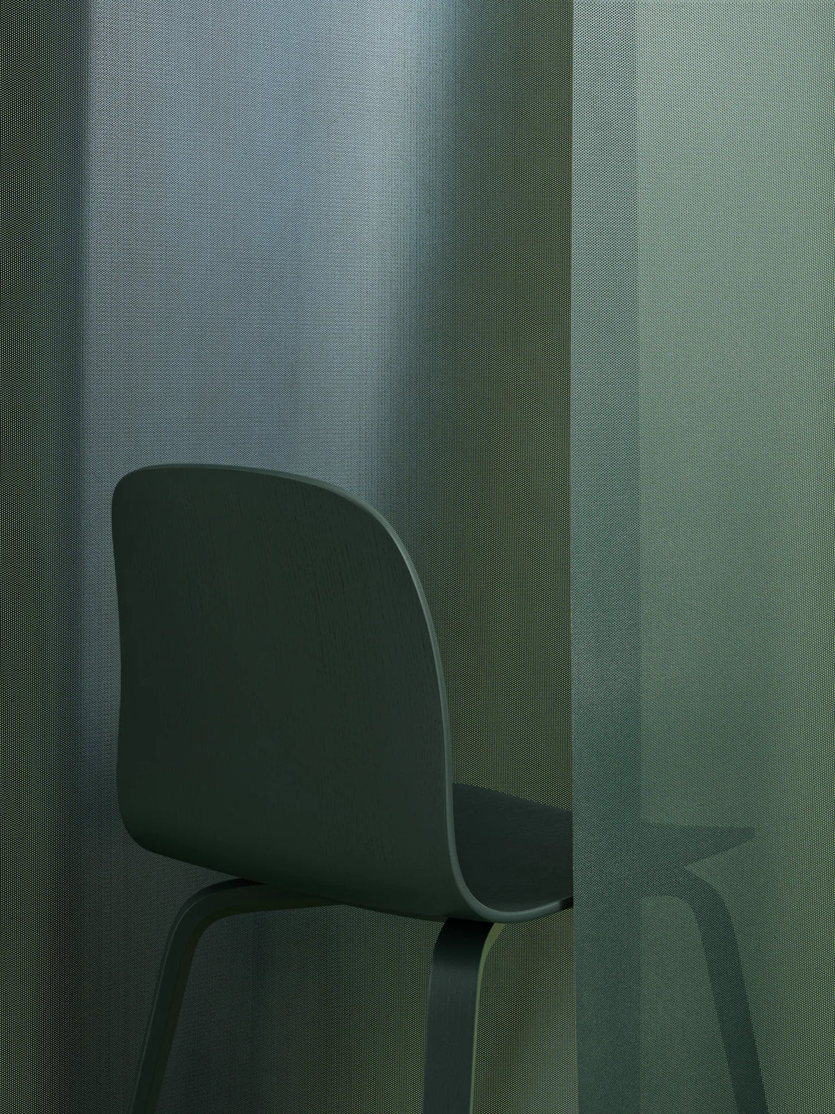 Muuto Visu Chair spisestol med trebein, uten polstring. Velg sete og glidere