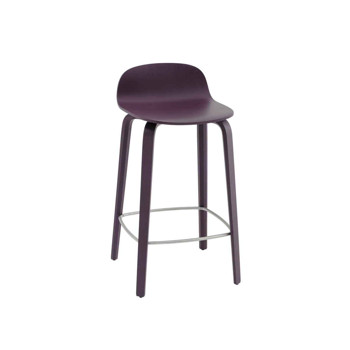 Muuto Visu Counter Stool barkrakk H65 med trebein, polstret. Velg tekstil