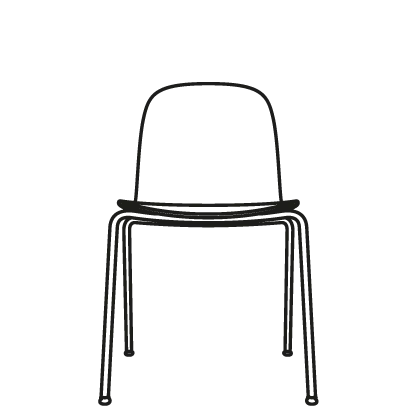 Muuto Visu Chair stol med rørunderstell, uten polstring. Velg understell og sete