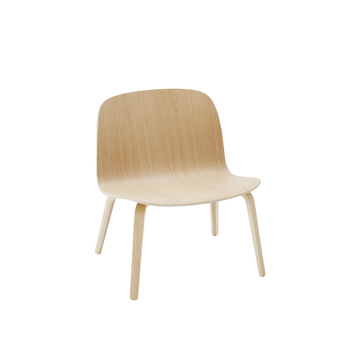 Muuto Visu Lounge Chair loungestol med trebein, uten polstring. Velg sete og glidere