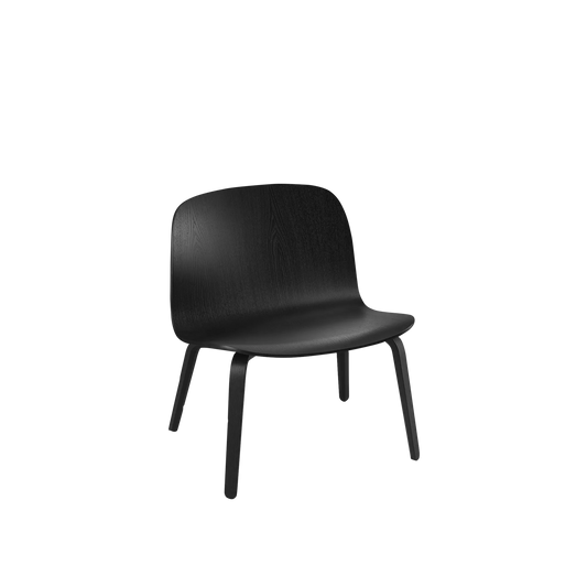 Muuto Visu Lounge Chair loungestol med trebein, uten polstring. Velg sete og glidere