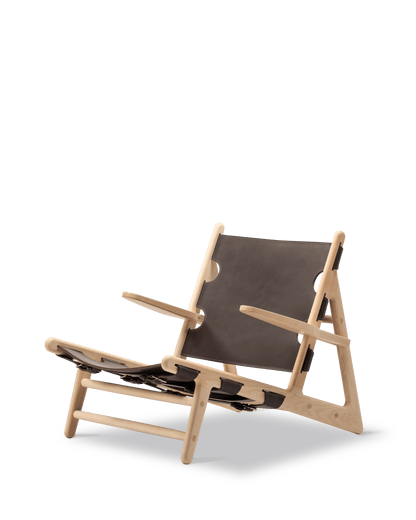 Fredericia The Hunting Chair lenestol. Velg skinn og treverk