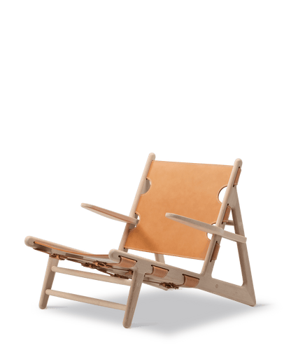 Fredericia The Hunting Chair lenestol. Velg skinn og treverk