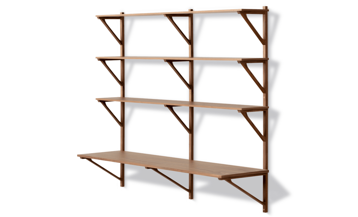 Fredericia BM29 Shelf 2 seksjoner, 3 hyller og skriveplate. Velg overflate