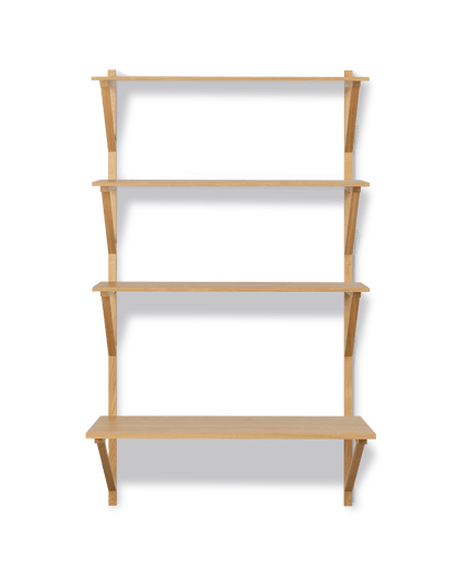 Fredericia BM29 Shelf 1 seksjon, 3 hyller og skriveplate. Velg overflate.