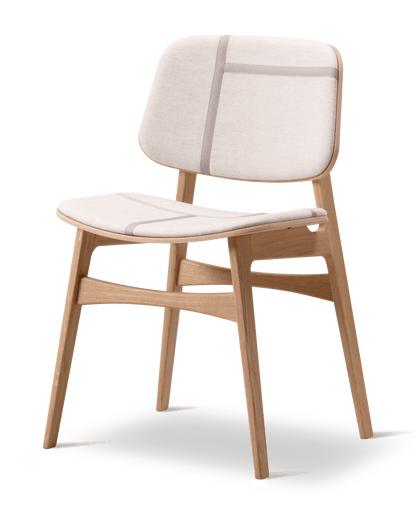 Fredericia Søborg Wood base Chair forsidepolstret. Velg tekstil og treverk
