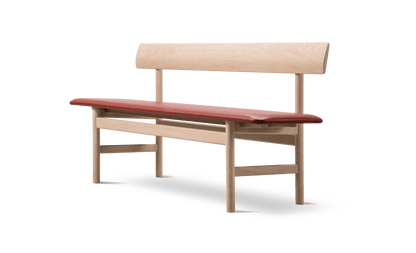 Fredericia The Mogensen Bench med rygg – Røkt eik olje. Velg tekstil
