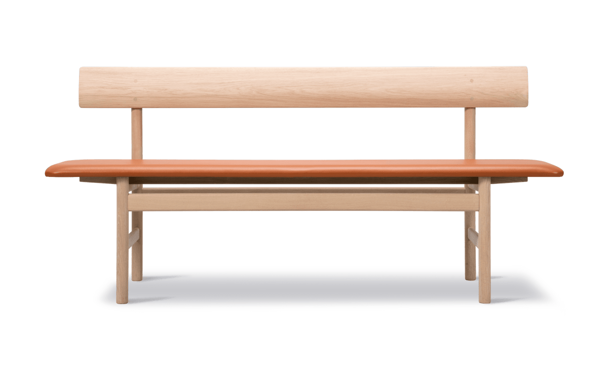 Fredericia The Mogensen Bench med rygg – Eik såpe. Velg tekstil