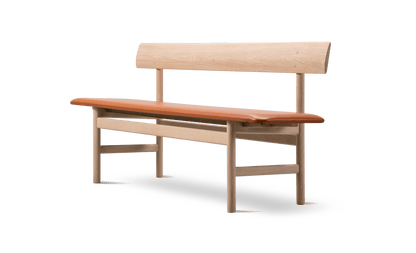 Fredericia The Mogensen Bench med rygg – Eik såpe. Velg tekstil