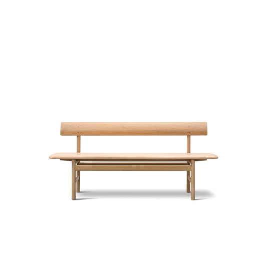 Fredericia The Mogensen Bench med rygg – Eik olje. Velg tekstil