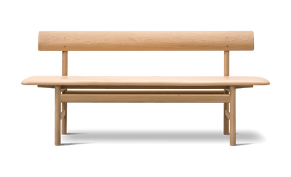 Fredericia The Mogensen Bench med rygg – Eik såpe. Velg tekstil.