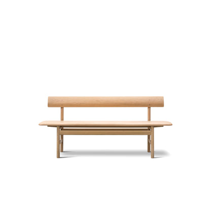 Fredericia The Mogensen Bench med rygg – Eik lys olje. Velg tekstil