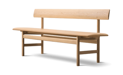 Fredericia The Mogensen Bench med rygg – Eik lys olje. Velg tekstil