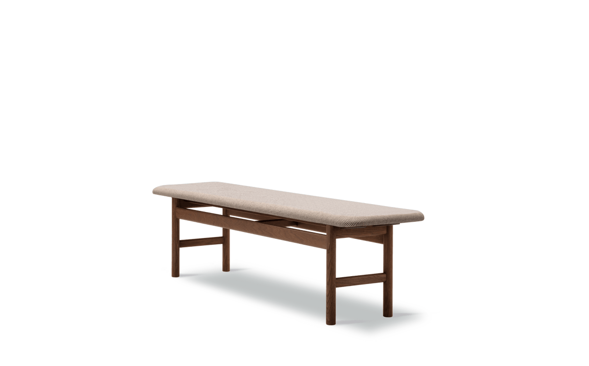 Fredericia The Mogensen Bench uten rygg – Eik lys olje. Velg tekstil