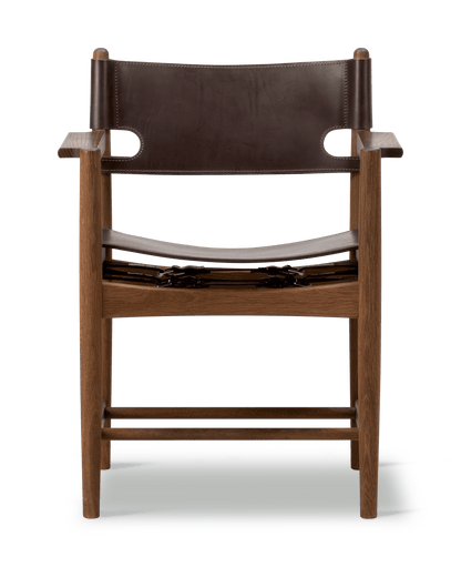 Fredericia The Spanish Dining Chair armstol. Velg skinn og treverk