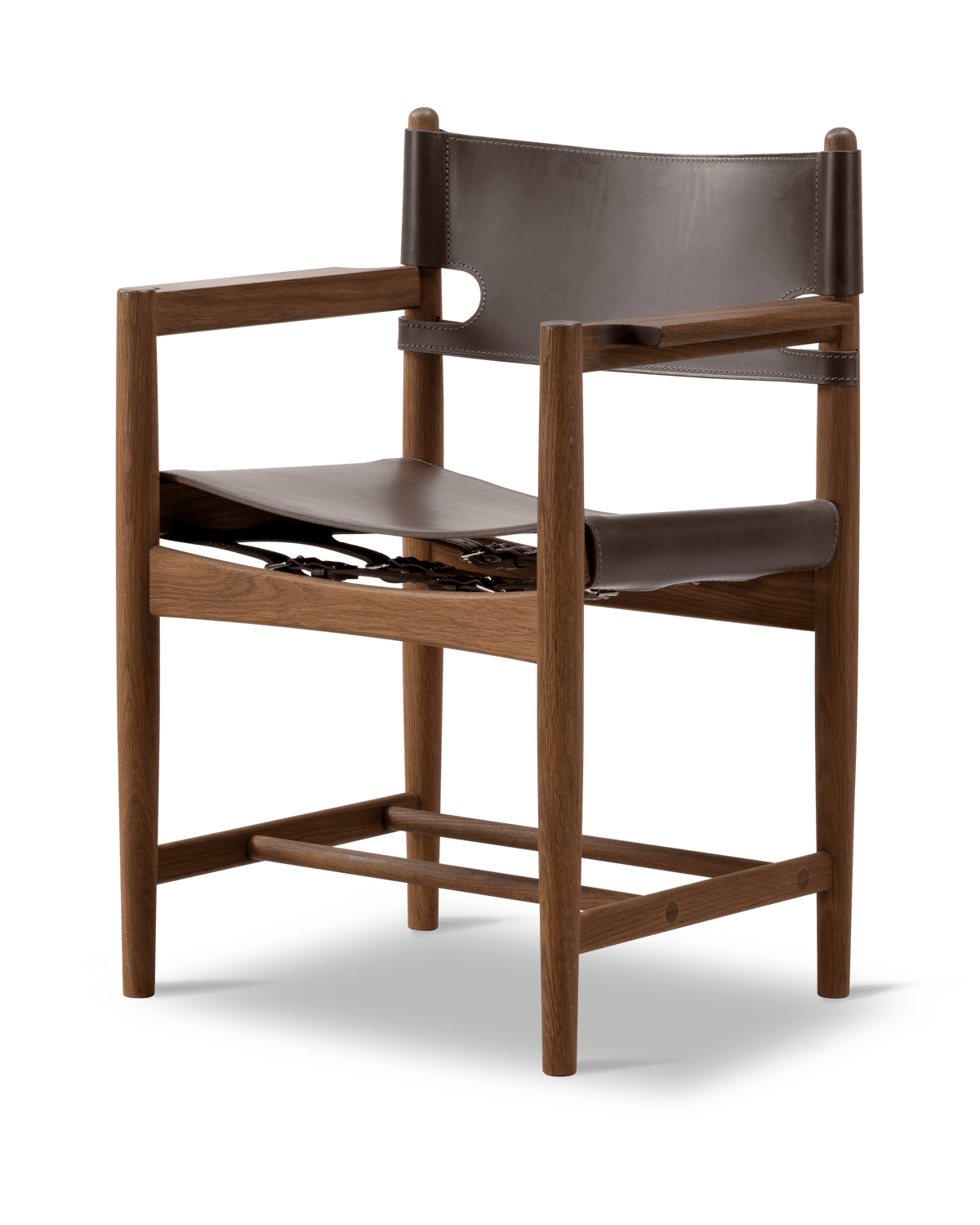 Fredericia The Spanish Dining Chair armstol. Velg skinn og treverk