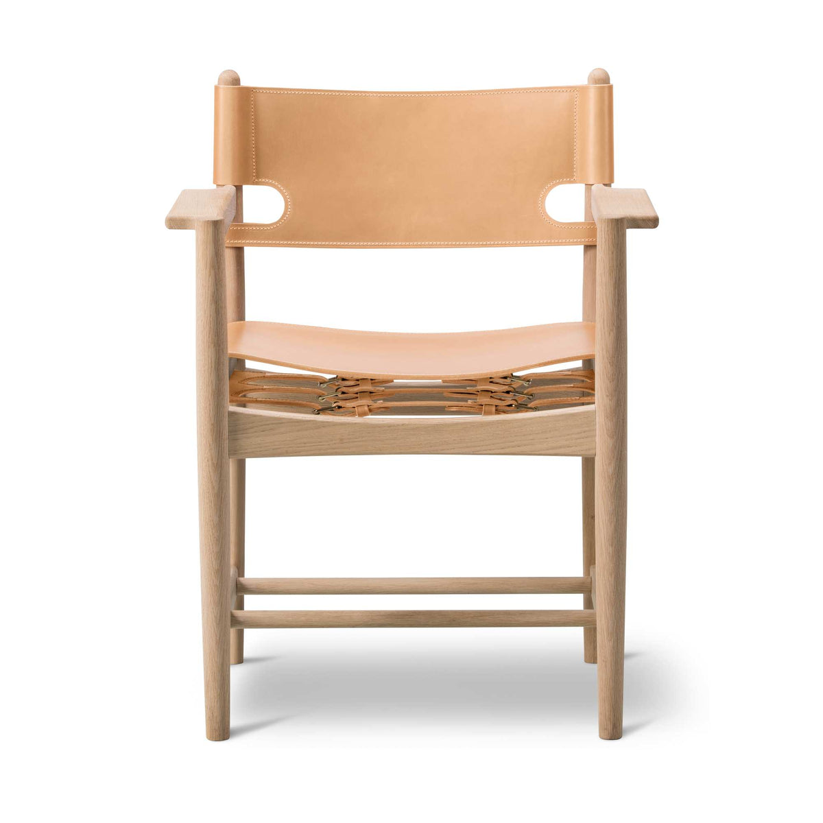 Fredericia The Spanish Dining Chair armstol. Velg skinn og treverk