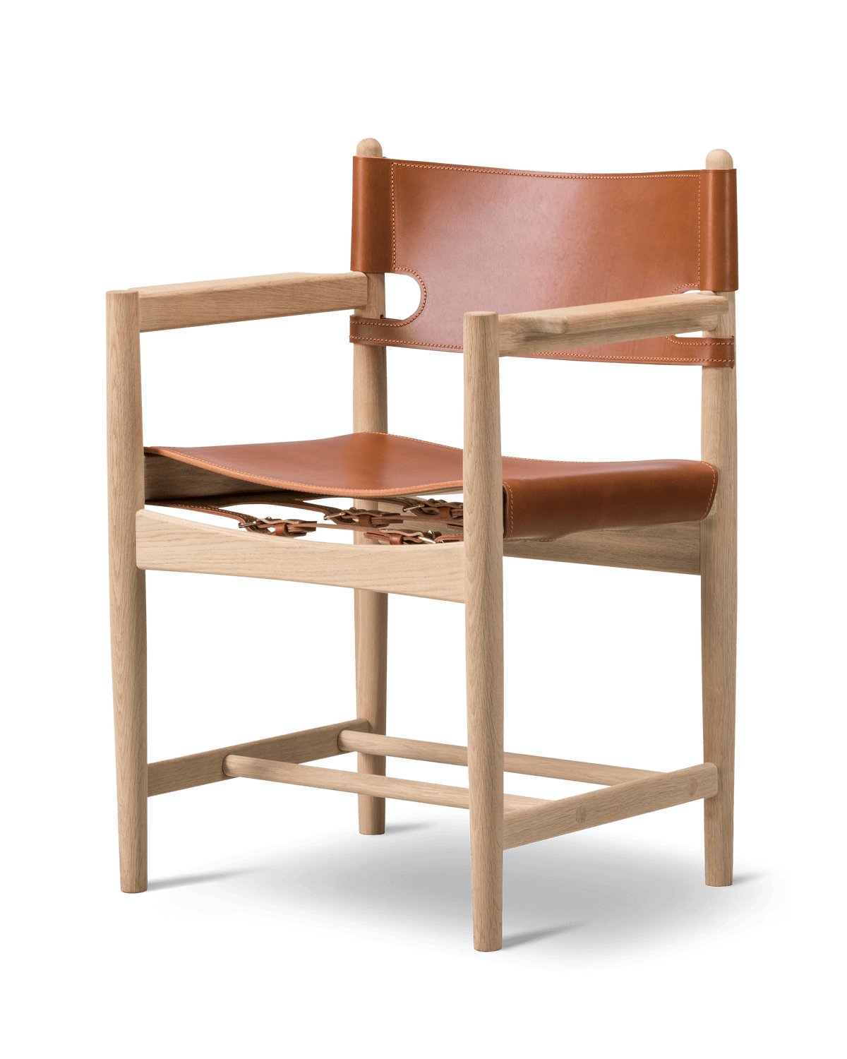 Fredericia The Spanish Dining Chair armstol. Velg skinn og treverk