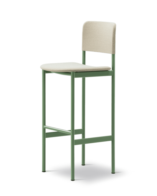 Fredericia Plan Barstool fullpolstret. Velg tekstil og understell