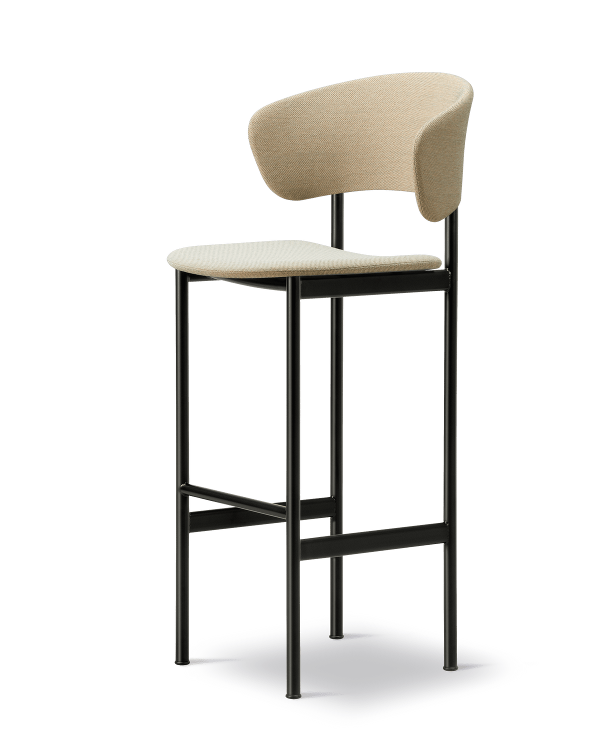 Fredericia Plan Arm Barstool fullpolstret. Velg tekstil og understell