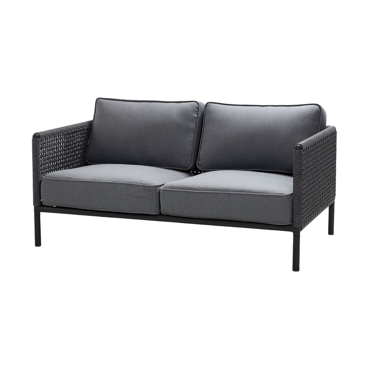 Cane-line Encore 2-seter sofa, lava grey/dark grey Soft Rope m/AirTouch-puter