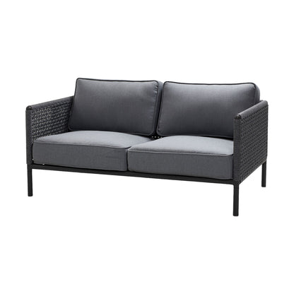 Cane-line Encore 2-seter sofa, lava grey/dark grey Soft Rope m/AirTouch-puter